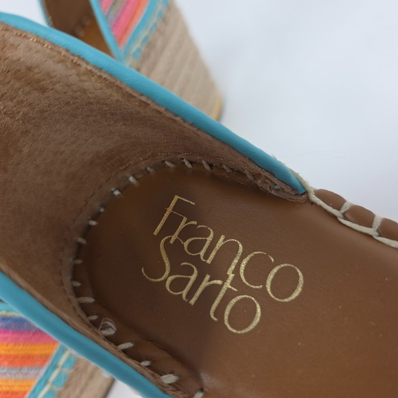 Franco Sarto Womens Rainbow Espadrille Wedge‎ Sandals Ankle Strap New - Picture 4 of 8